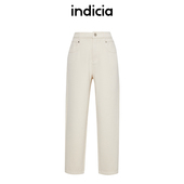 indicia标记商场同款 棉F2D4KZ830N 通勤直筒米白休闲裤 女装 冬款