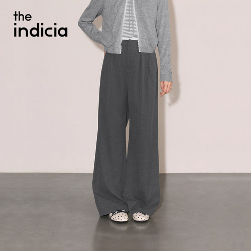 indicia标记商场同款26秋季新款女装休闲裤灰色长裤子L2C6KZ239Z