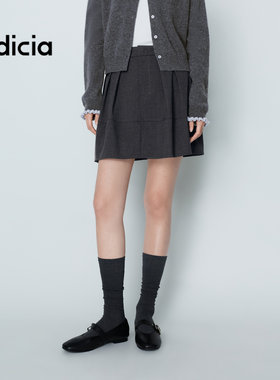 indicia标记商场同款2026春秋季女装灰色半身裙短款裙子L2A6QZ005