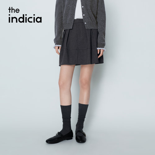 indicia标记商场同款2026春秋季女装灰色半身裙短款裙子L2A6QZ005