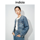 新款 蓝色短款 牛仔外套磨白时尚 indicia标记2024秋季 女装 L2C4WT156