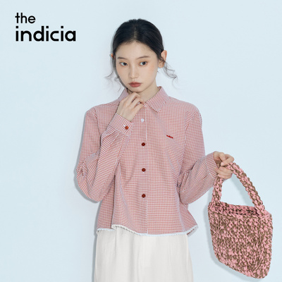 indicia标记商场同款26春夏季新款女装红色格子衬衫上衣L2B6CS068
