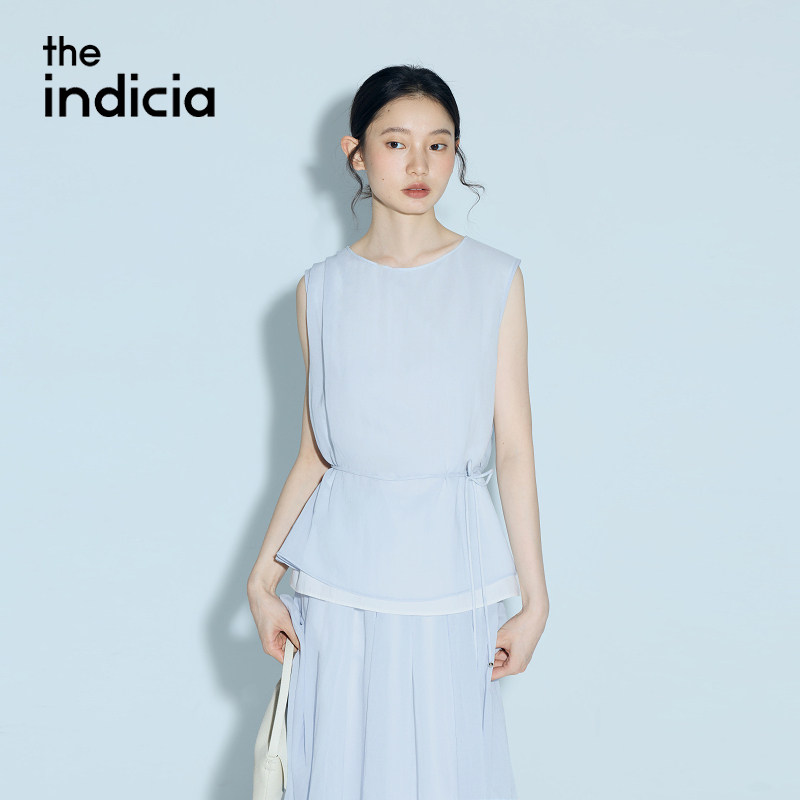 indicia标记商场同款26夏季新款女装两件套蓝色休闲套装L2B6TZ094