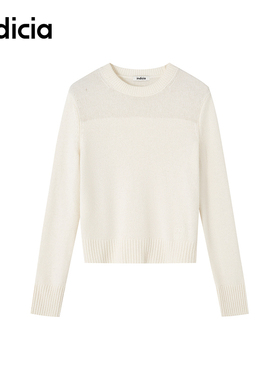 indicia标记商场同款简约白色圆领针织打底衫氛围感F2D4MS764C