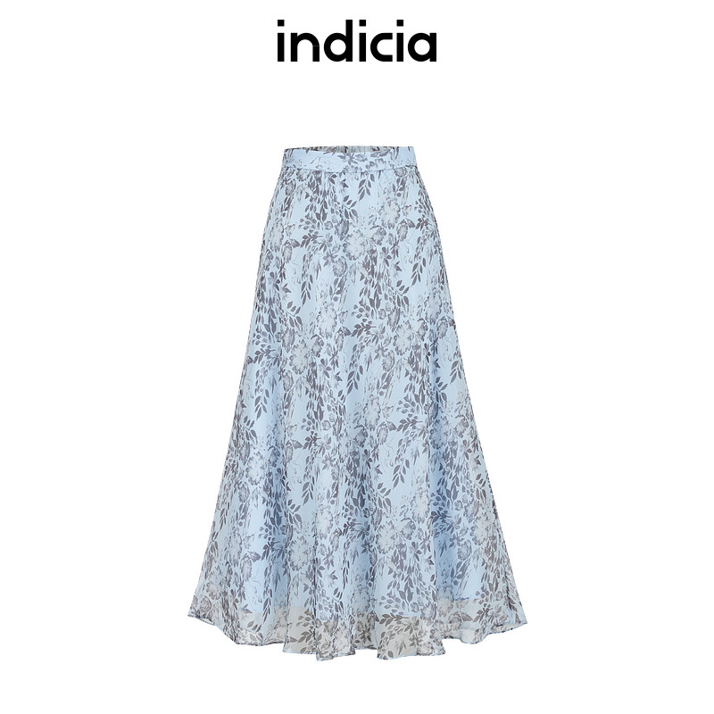 indicia标记商场同款25夏新款复古碎花半身裙长裙F2B5QZ210C-1