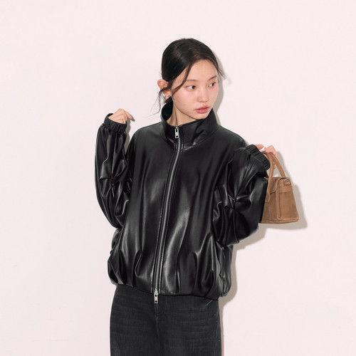 indicia标记商场同款2026秋新款女装黑色短款皮衣外套L2C6PY193Z