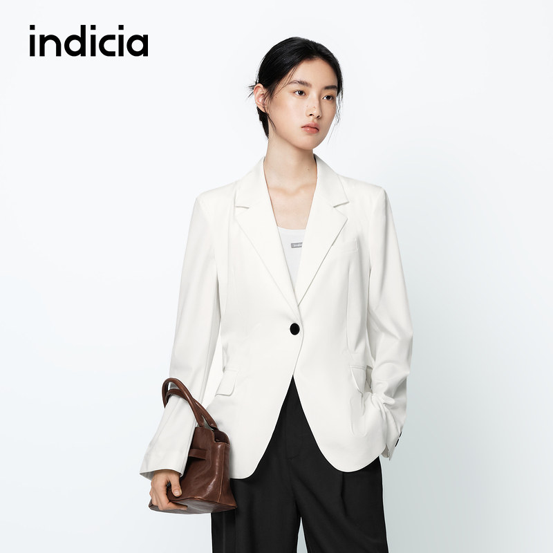 indicia西装外套白色职业女装