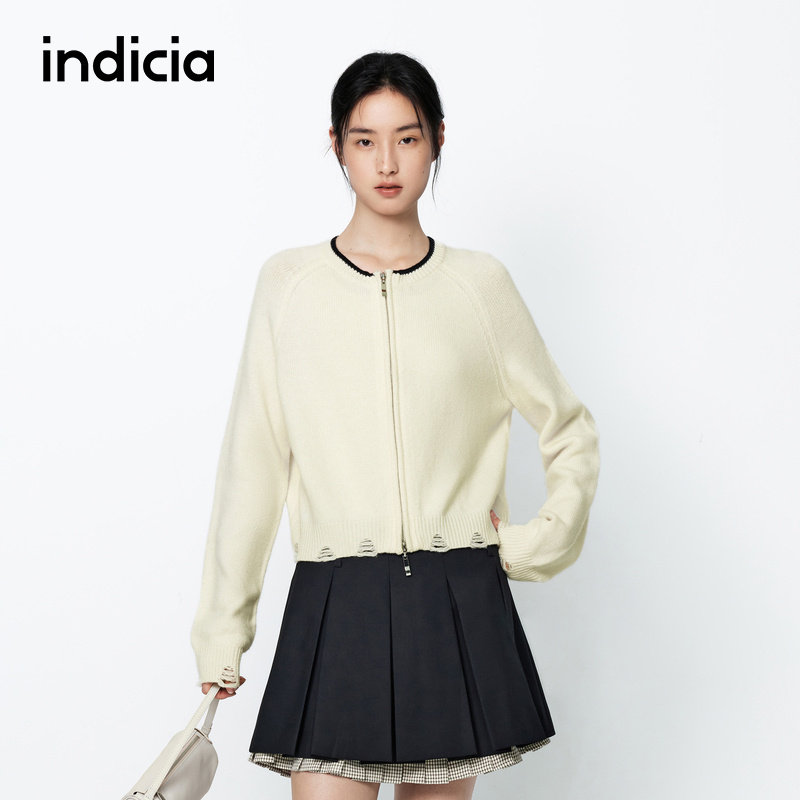indicia标记商场同款百搭针织开衫外套女春秋季女装6A401KS018C