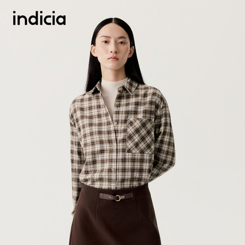 indicia标记商场同款2025秋冬季新款女装衬衫上衣L2D5CS276
