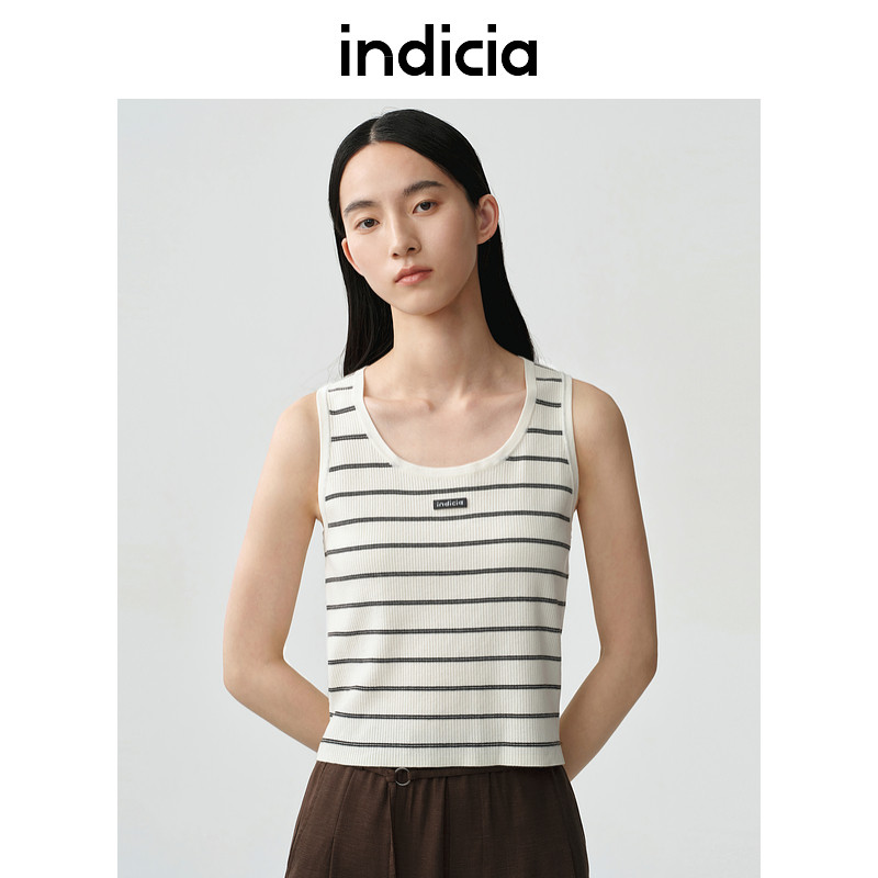indicia标记商场同款25夏新款显瘦短款打底背心百搭F2B5BX088C