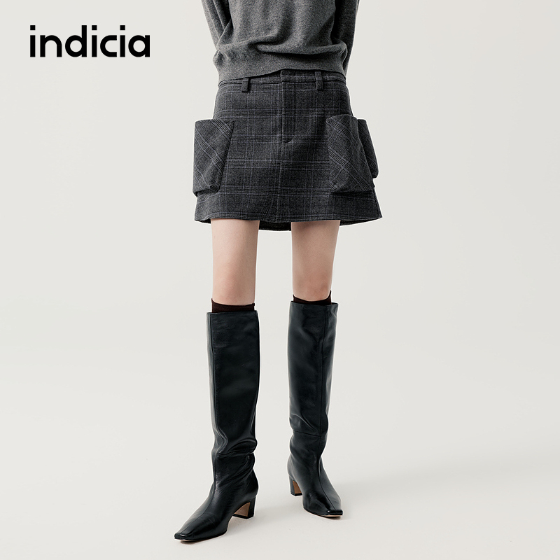 indicia标记商场同款25秋冬季新款女装半身裙女短裙子F2D5QZ612F