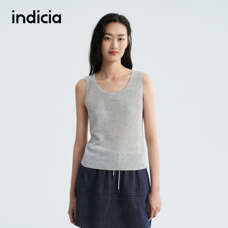 indicia标记商场同款2026夏季新款女装背心灰色上衣F2B6BX180C