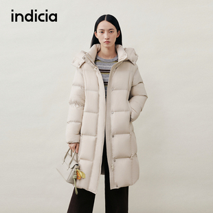 连帽羽绒服女长款 女装 外套L2D5YR277 25冬季 indicia标记商场同款