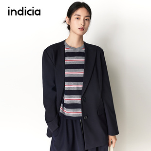 藏青色小西装 indicia标记商场同款 女装 新款 外套L2A6XZ012 26春季