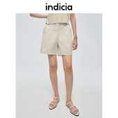 女装 夏季 款 indicia标记商场同款 纯棉休闲阔腿短裤 子6B405DK281F