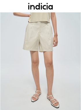 indicia标记商场同款女装夏季款纯棉休闲阔腿短裤子6B405DK281F
