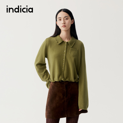 indicia标记商场同款2025秋冬季新款女装针织衫女开衫F2D5KS557F