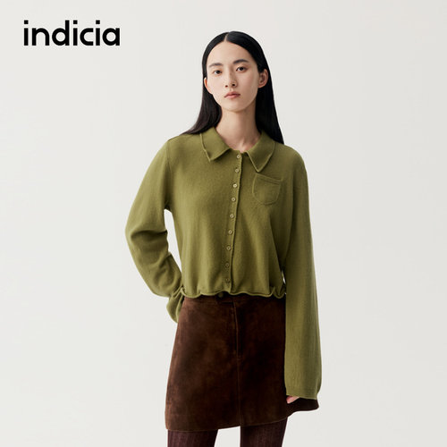 indicia标记商场同款2025秋冬季新款女装针织衫女开衫F2D5KS557F