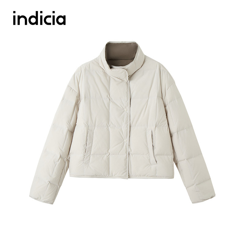 indicia标记商场同款米色羽绒服短款外套2026冬季新款女装