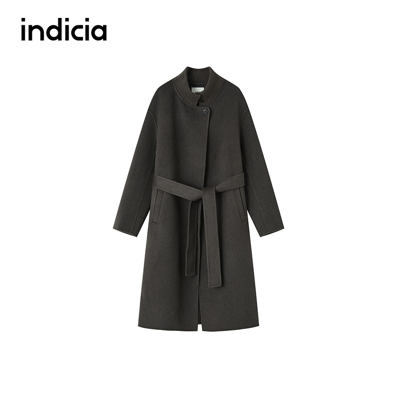 indicia标记商场同款25冬季新款女装毛呢外套羊毛大衣F2D5DY593N