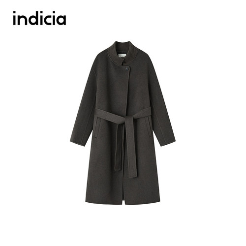 indicia标记商场同款冬季新款女装毛呢外套羊毛大衣F2D5DY593N