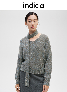indicia标记商场同款女装秋冬款简约文艺风设计感毛衫F2D4MS722C