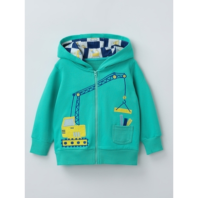 欧美风秋冬新款 跨境绣花卡通连帽拉链卫衣儿童 男童新款拉链外套