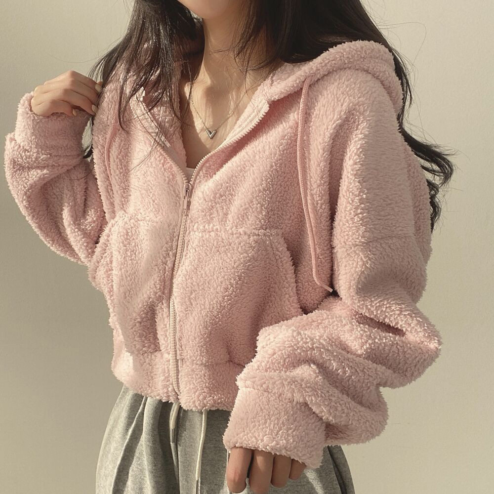 羊羔绒卫衣女2025秋冬装加厚保暖毛茸茸夹克短款拉链连帽外套女潮