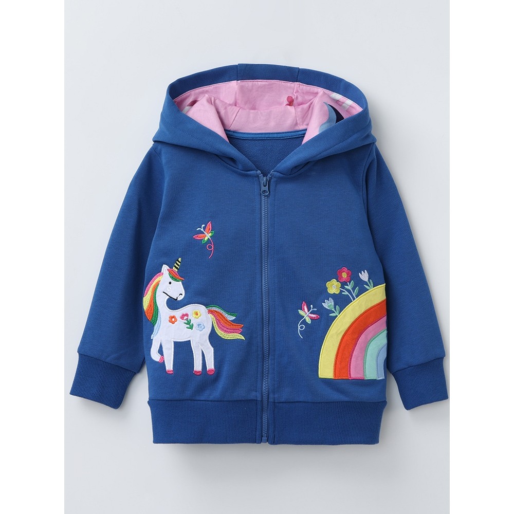 欧美风秋冬新款跨境外贸 女童拉链连帽卫衣 秋冬季儿童拉链外套