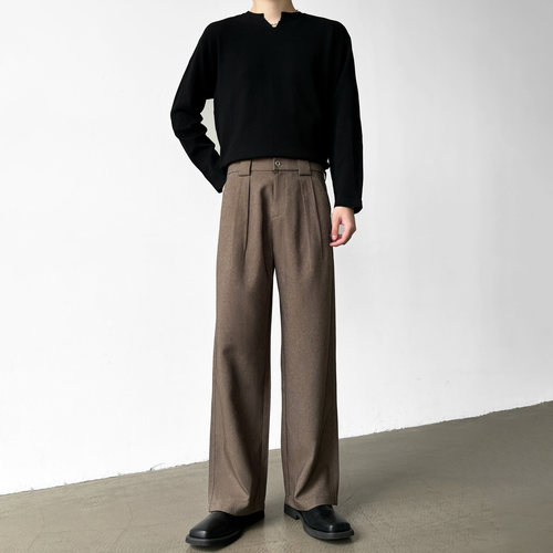 夏季高品质三本针A字直筒西裤男