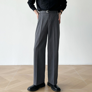 直筒休闲西裤 高品质天丝羊毛混纺A字宽松阔腿西裤 男 2026春季 男笙