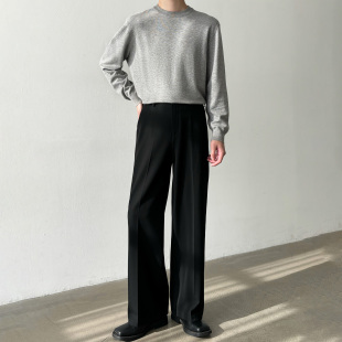 A字阔腿西裤 款 春季 四季 高品质三本针工艺阔腿宽松西裤 男笙