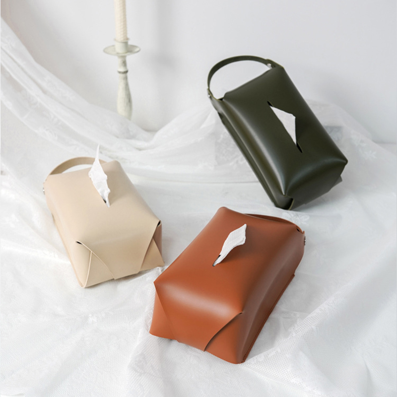 北欧ins皮革悬挂纸巾盒车载壁挂