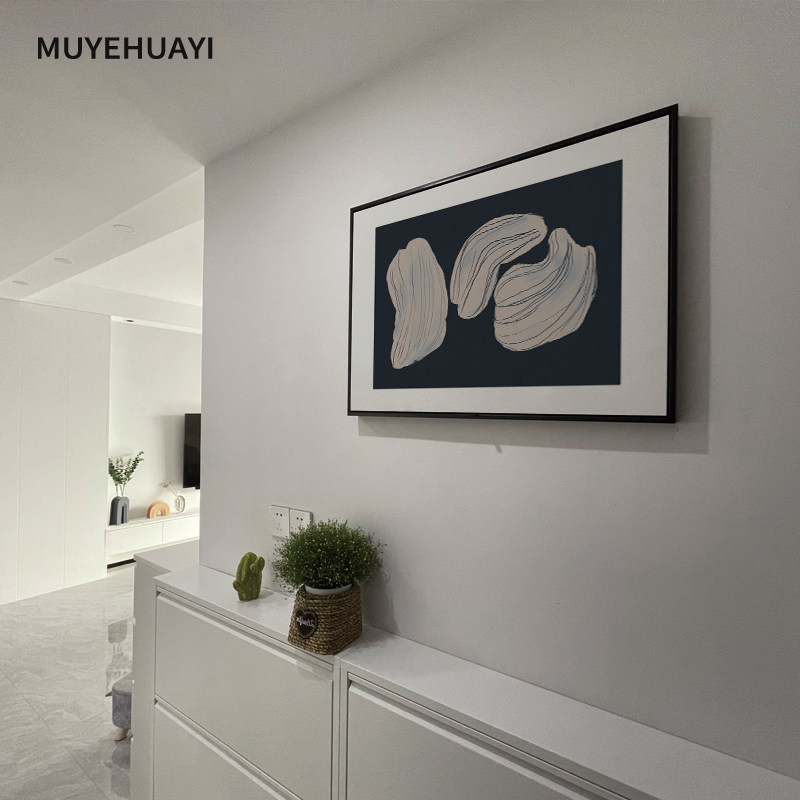 沐野北欧高级感轻奢电表箱装饰画横版抽象简约壁画配电盒遮挡挂画,家居饰品,现代装饰画,淘宝优惠券,粉丝福利购,淘宝优惠卷