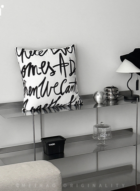 Caligraphy字母抱枕套沙发靠垫套汽车腰靠办公室护腰午睡枕高颜值