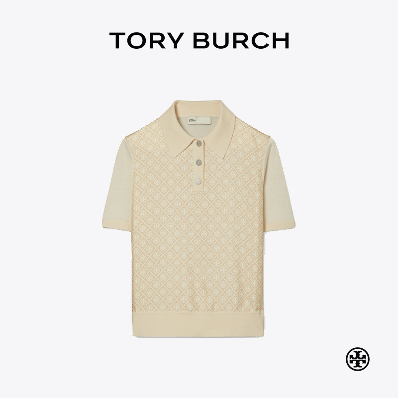TORY BURCH 汤丽柏琦 桑蚕丝前襟POLO衫 147959
