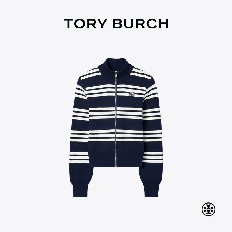 TORY BURCH 汤丽柏琦 条纹运动撞色外套 166454