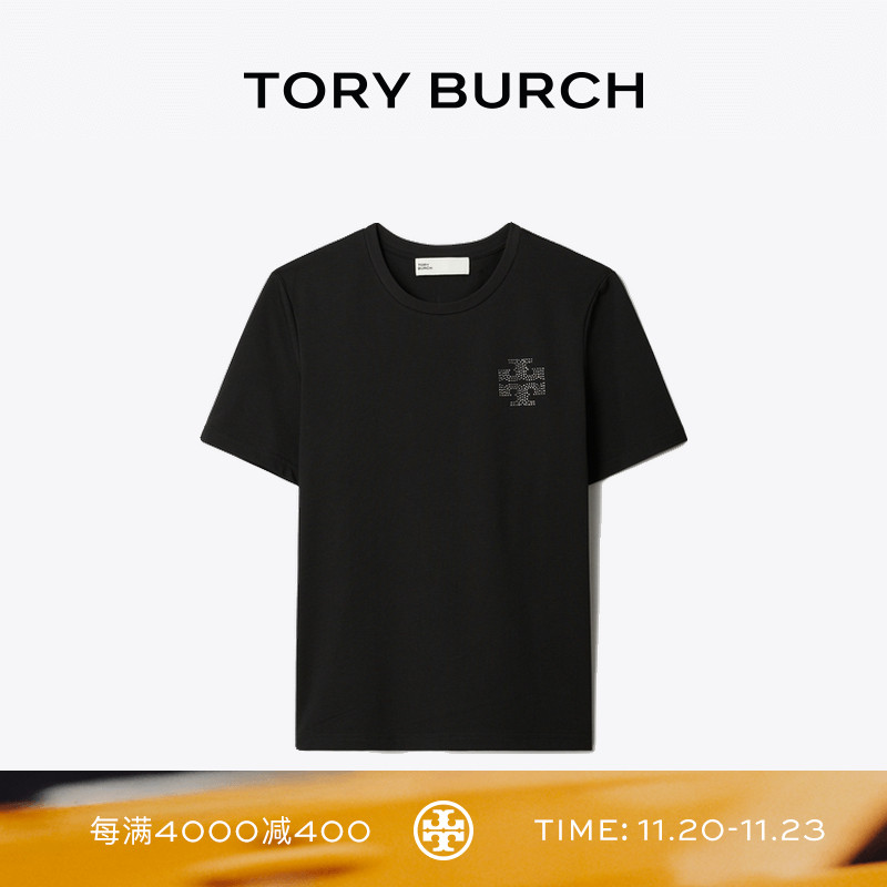 TORY BURCH 汤丽柏琦 双T LOGO 棉质T恤 177453