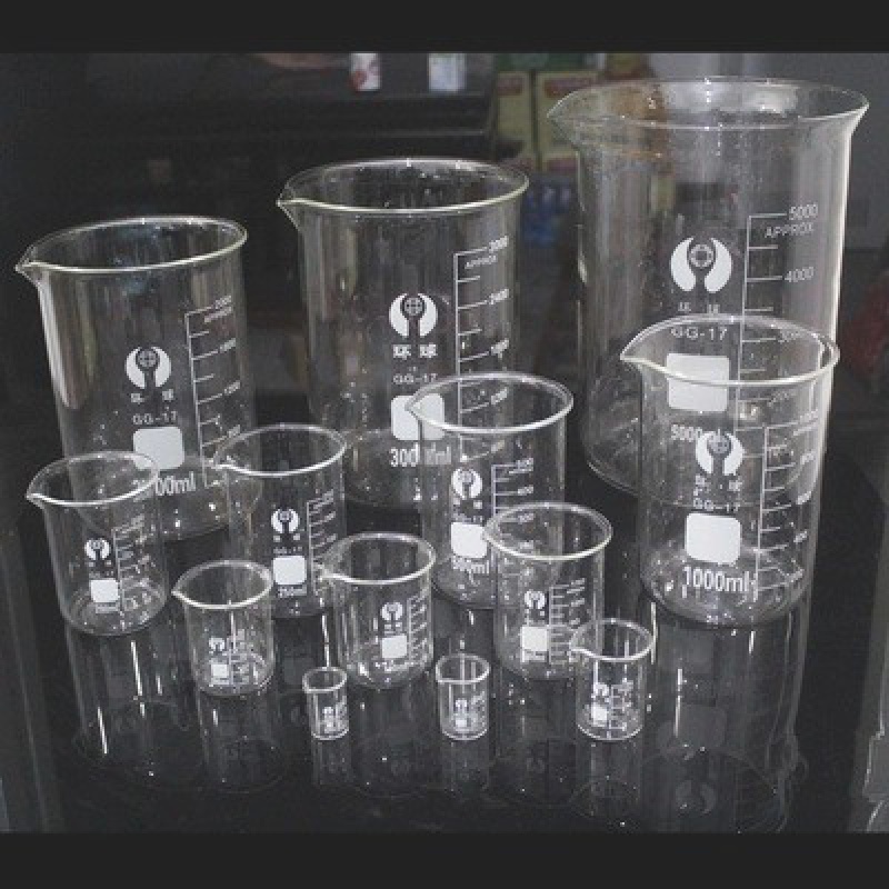 。玻璃烧杯可加热耐高温小量杯5毫升带刻度的容器1000ml实验室透