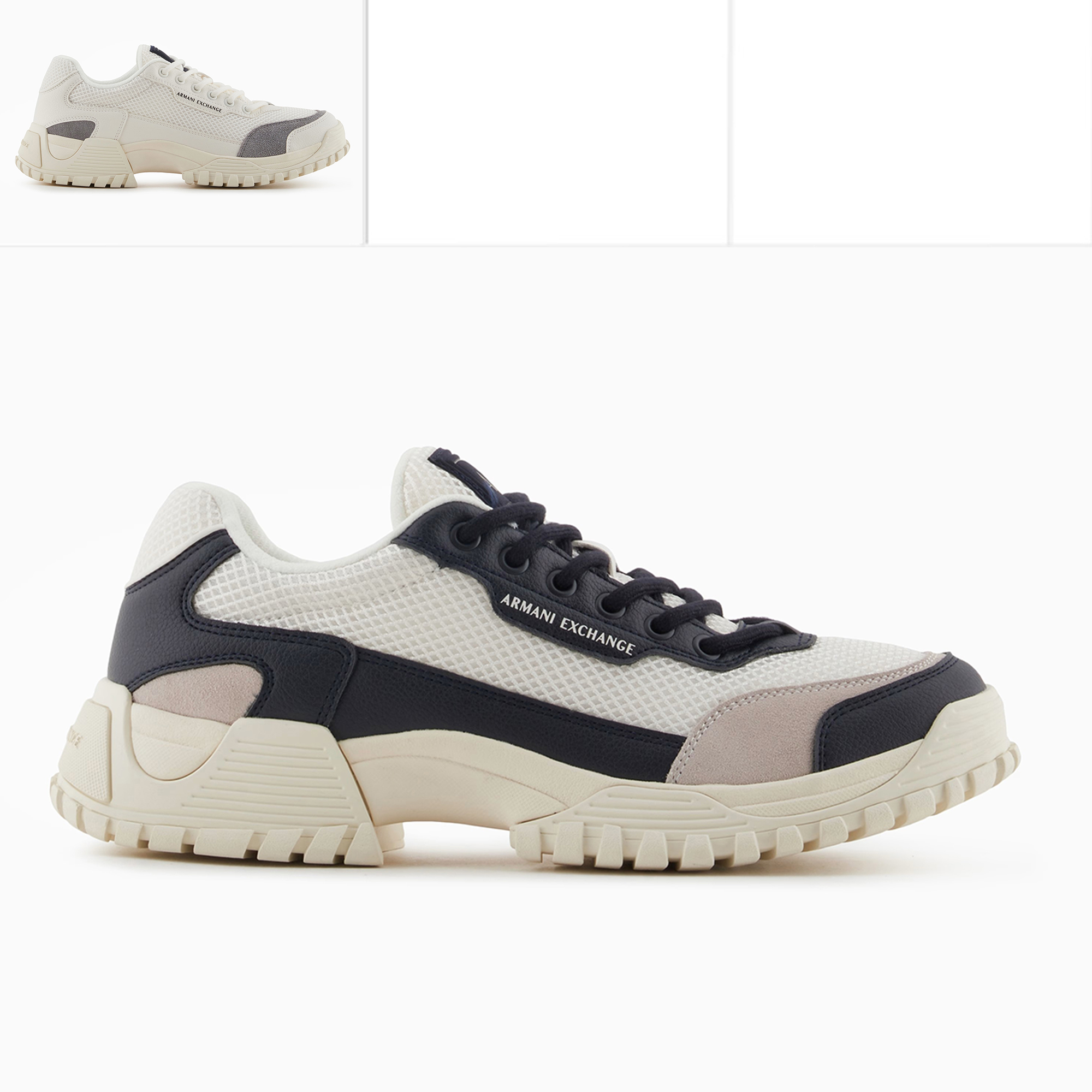 阿玛尼男士拼色低帮运动休闲鞋