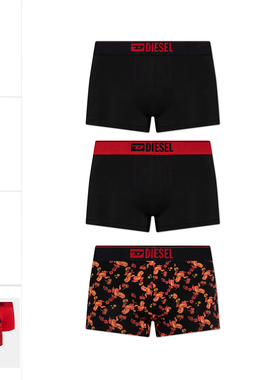 Diesel迪赛 海外直邮 男士潮牌3件装简约四角内裤 00ST3V 0LKDY