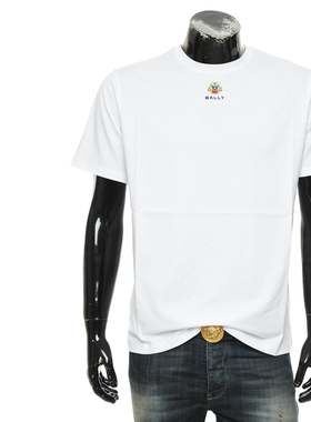 Bally/巴利男士时尚简约休闲半袖纯棉短袖T恤 MJE03Z CO018