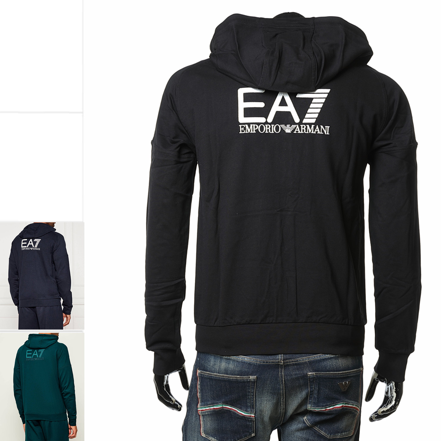 阿玛尼男士时尚鹰标连帽开衫卫衣