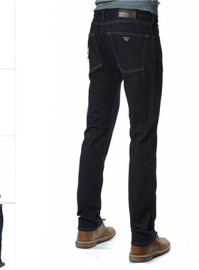 Armani/阿玛尼EA 男士鹰标修身小脚长裤牛仔裤 EM001370 AF14120