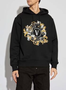 Versace/范思哲VJ 男士时尚奢潮印花连帽套头卫衣 78GAIC01 CF00C