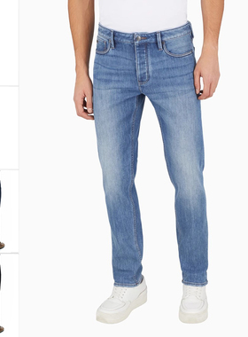 Armani/阿玛尼EA 男士时尚鹰标修身水洗长裤牛仔裤 6D1J75 1DRPZ