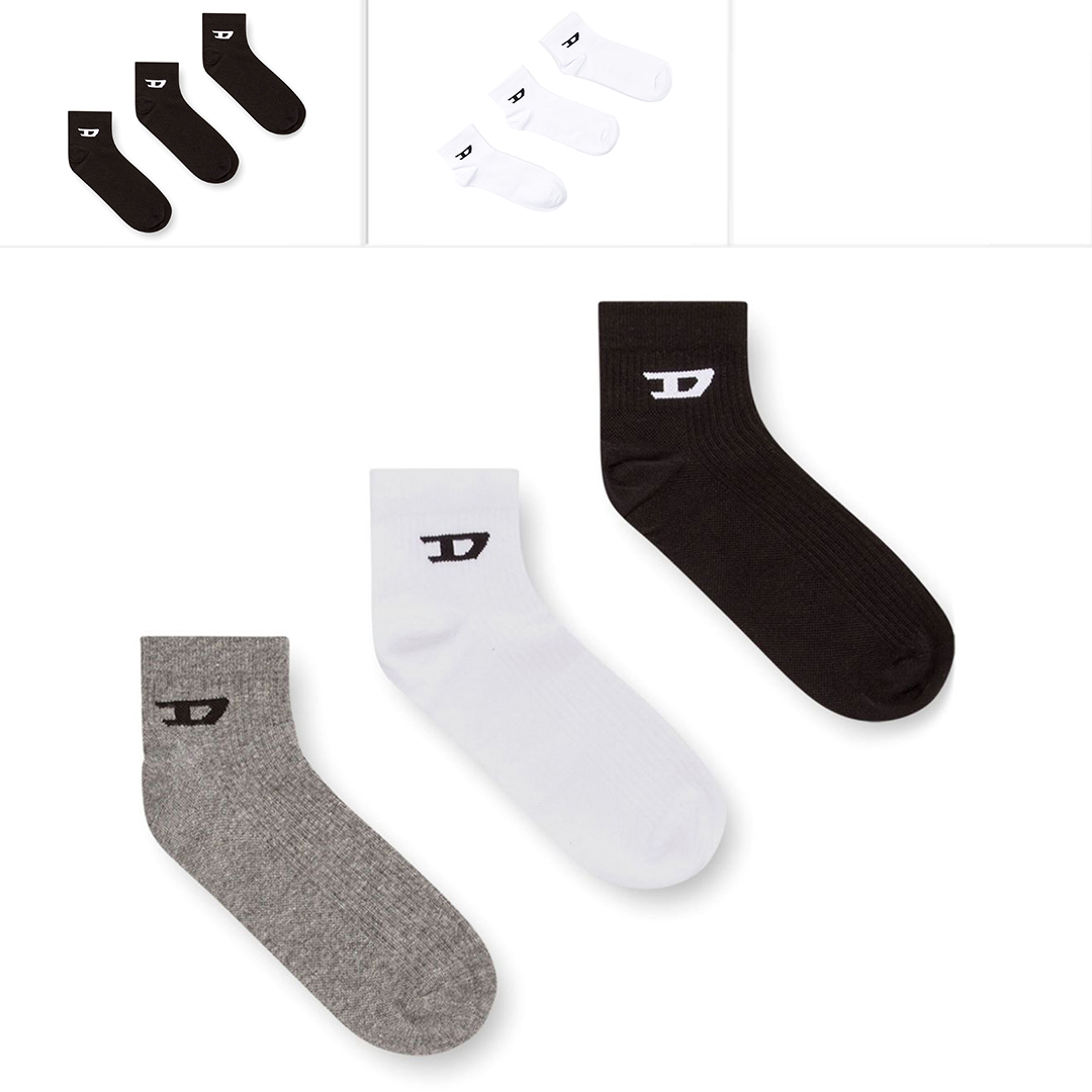 Diesel男士3双装短筒袜