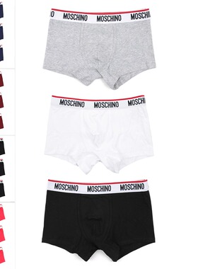 moschino/莫斯奇诺潮牌男士3件装平角裤四角内裤 A1395 4300