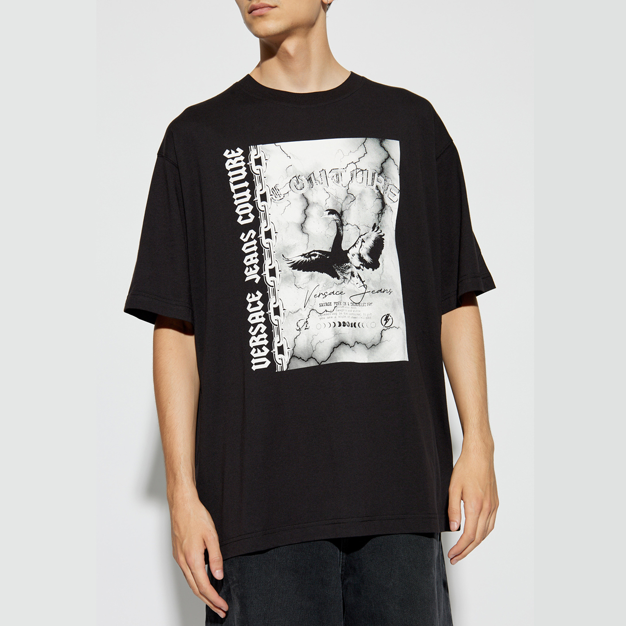 范思哲奢潮印花男士短袖圆领T恤