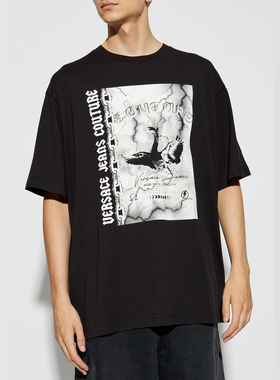 Versace/范思哲VJ 奢潮印花男士时尚短袖圆领T恤 77GAHT07 CJ00T